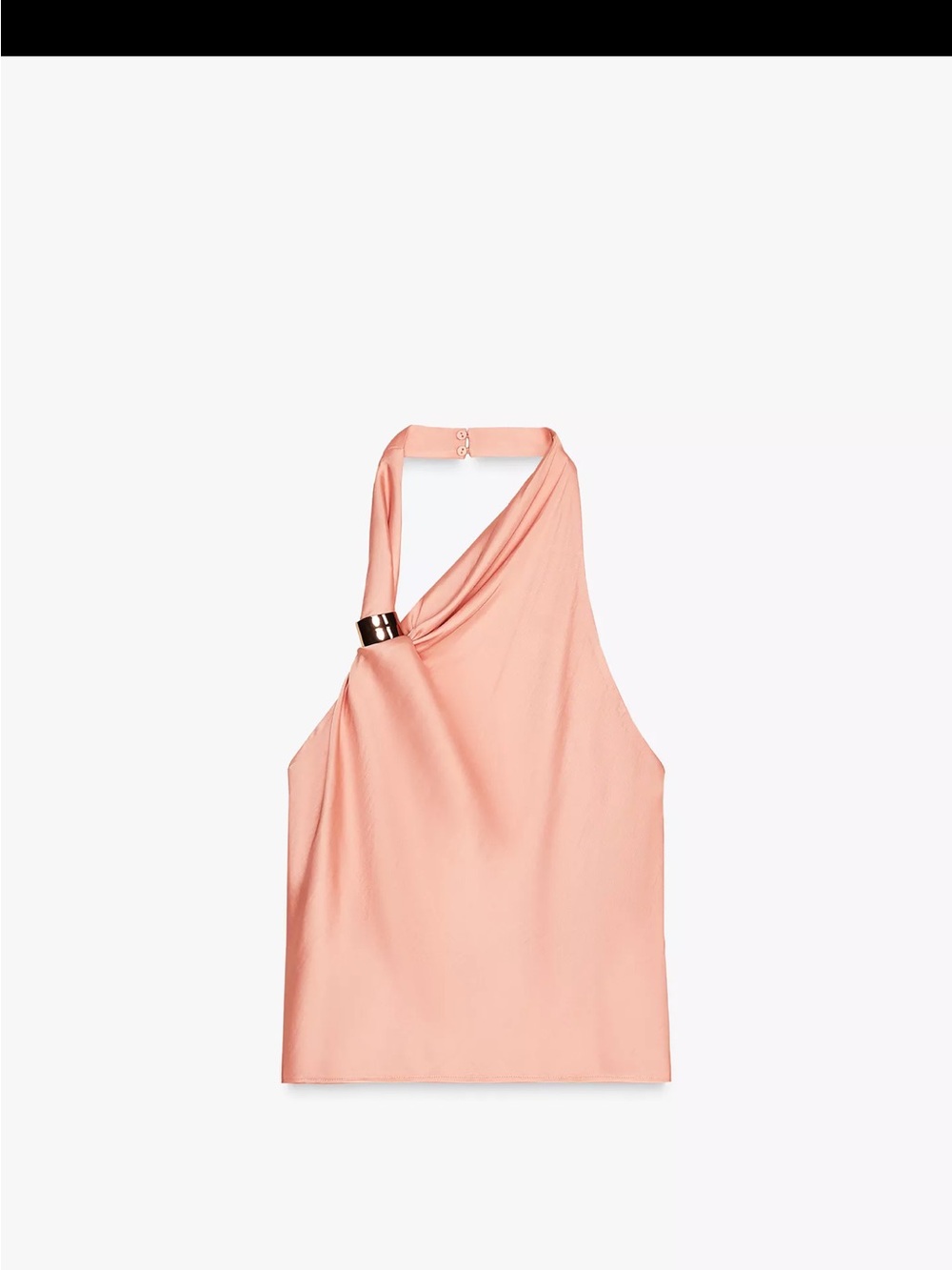 SATIN HALTER TOP WITH GOLD APPLIQUÉ
